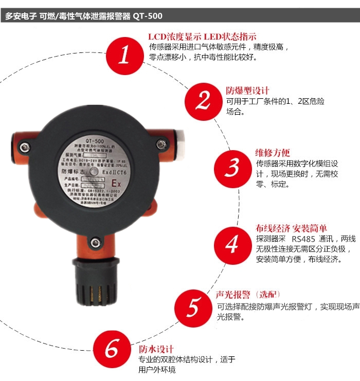 武汉可燃气体工业报警器厂家找多安电子现货供应负责安装