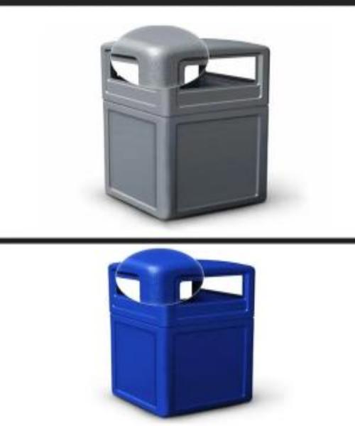商用垃圾桶 庭院垃圾桶 滚塑无毒垃圾桶 上盖有轮 优格定制